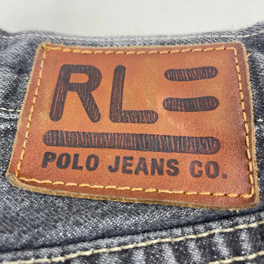 Polo Jeans Co Ralph Lauren Mens 36x30 Faded Black Straight Leg Denim Jeans